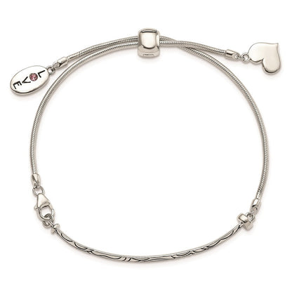 9 Zoll Sterlingsilber Antikisiert Reflections Kristall Liebe Herz Adjust Armband