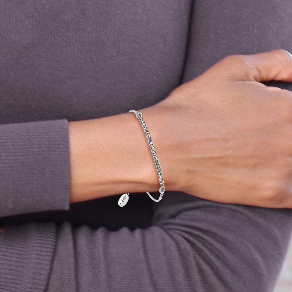 9 Zoll Sterlingsilber Antikisiert Reflections Kristall Liebe Herz Adjust Armband