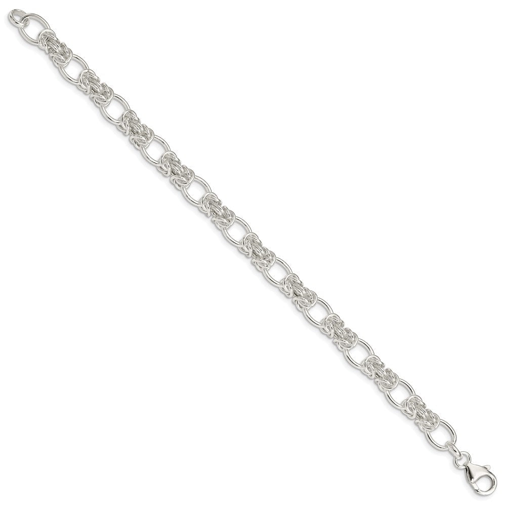7.75 Zoll Sterlingsilber Poliert Fantasieglieder Armband