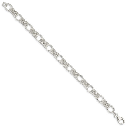 7.75 Zoll Sterlingsilber Poliert Fantasieglieder Armband