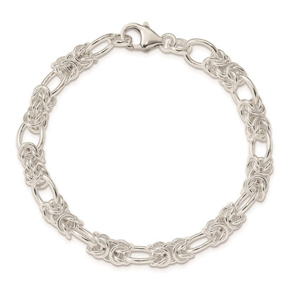 7.75 Zoll Sterlingsilber Poliert Fantasieglieder Armband