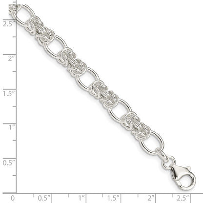 7.75 Zoll Sterlingsilber Poliert Fantasieglieder Armband