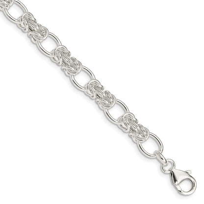 7.75 Zoll Sterlingsilber Poliert Fantasieglieder Armband