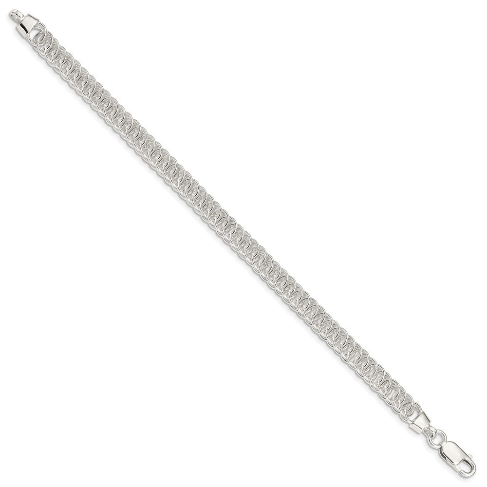 7.5 Zoll Sterlingsilber Poliert Fantasieglieder Armband