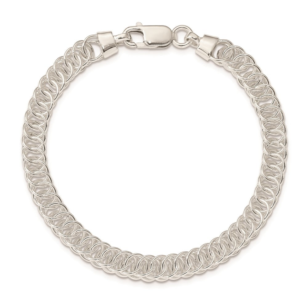 7.5 Zoll Sterlingsilber Poliert Fantasieglieder Armband