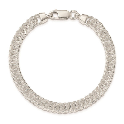 7.5 Zoll Sterlingsilber Poliert Fantasieglieder Armband