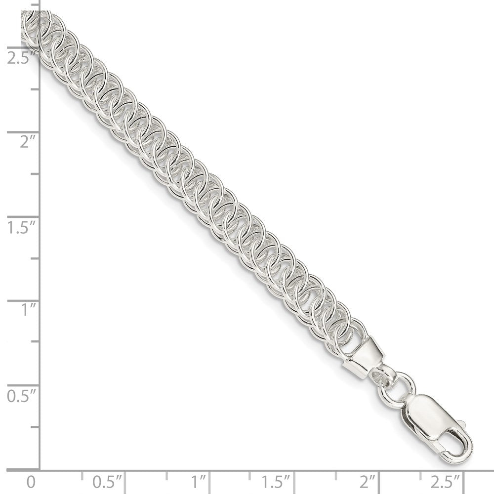 7.5 Zoll Sterlingsilber Poliert Fantasieglieder Armband