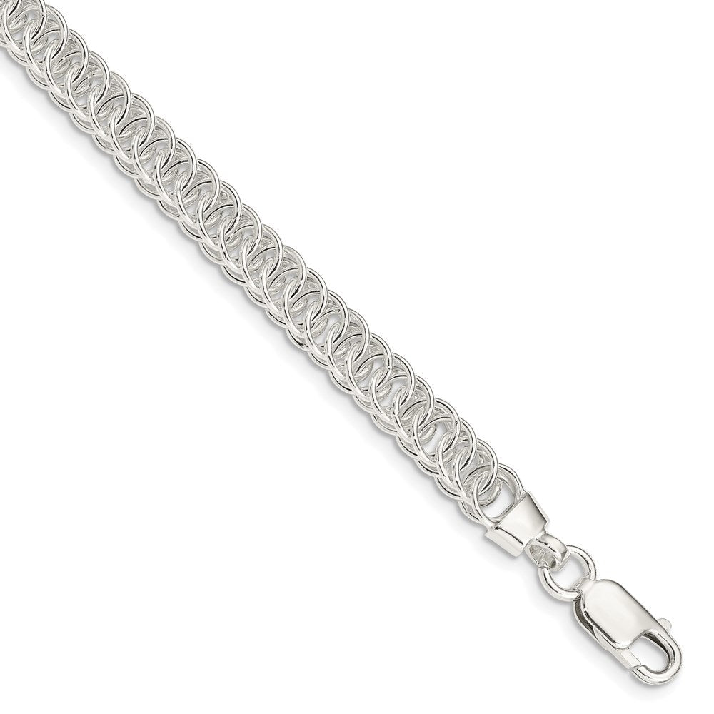 7.5 Zoll Sterlingsilber Poliert Fantasieglieder Armband