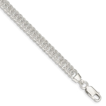 7.5 Zoll Sterlingsilber Poliert Fantasieglieder Armband