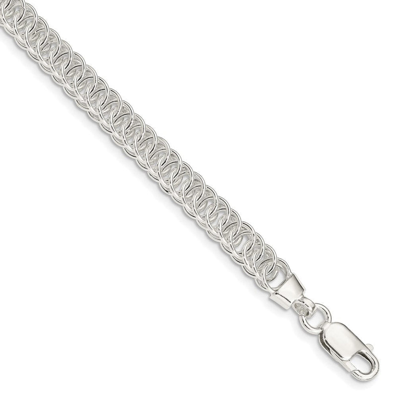 7.5 Zoll Sterlingsilber Poliert Fantasieglieder Armband