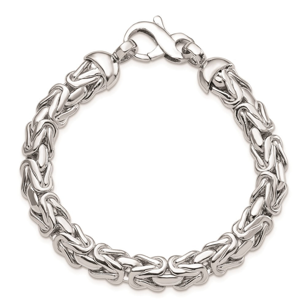 7.75 Zoll Sterlingsilber Rhodiniert Poliert Byzantiner Armband