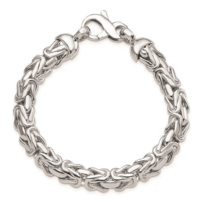 7.75 Zoll Sterlingsilber Rhodiniert Poliert Byzantiner Armband