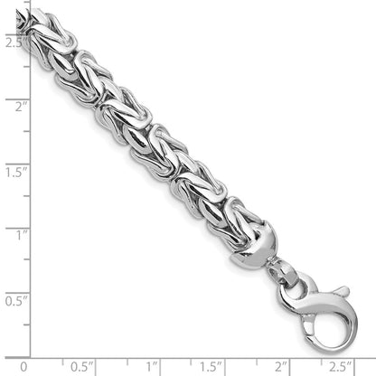 7.75 Zoll Sterlingsilber Rhodiniert Poliert Byzantiner Armband