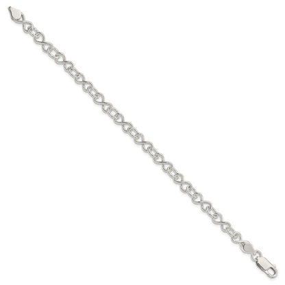 7.5 Zoll Sterlingsilber Poliert Fantasieglieder Armband