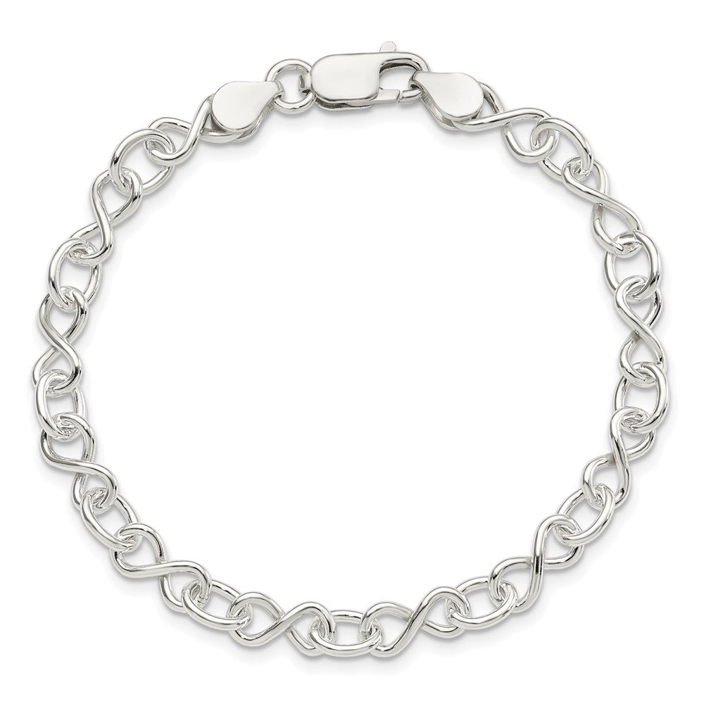 7.5 Zoll Sterlingsilber Poliert Fantasieglieder Armband