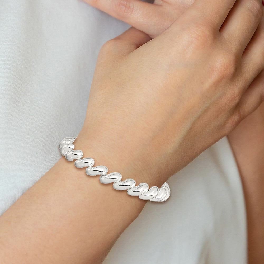 7.5 Zoll Sterlingsilber Fantasie Poliert San Marco Armband
