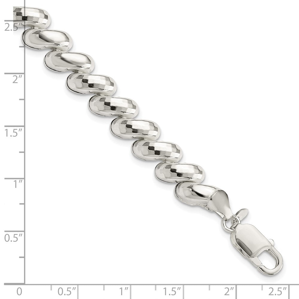 7.5 Zoll Sterlingsilber Fantasie Diamantiert San Marco Armband