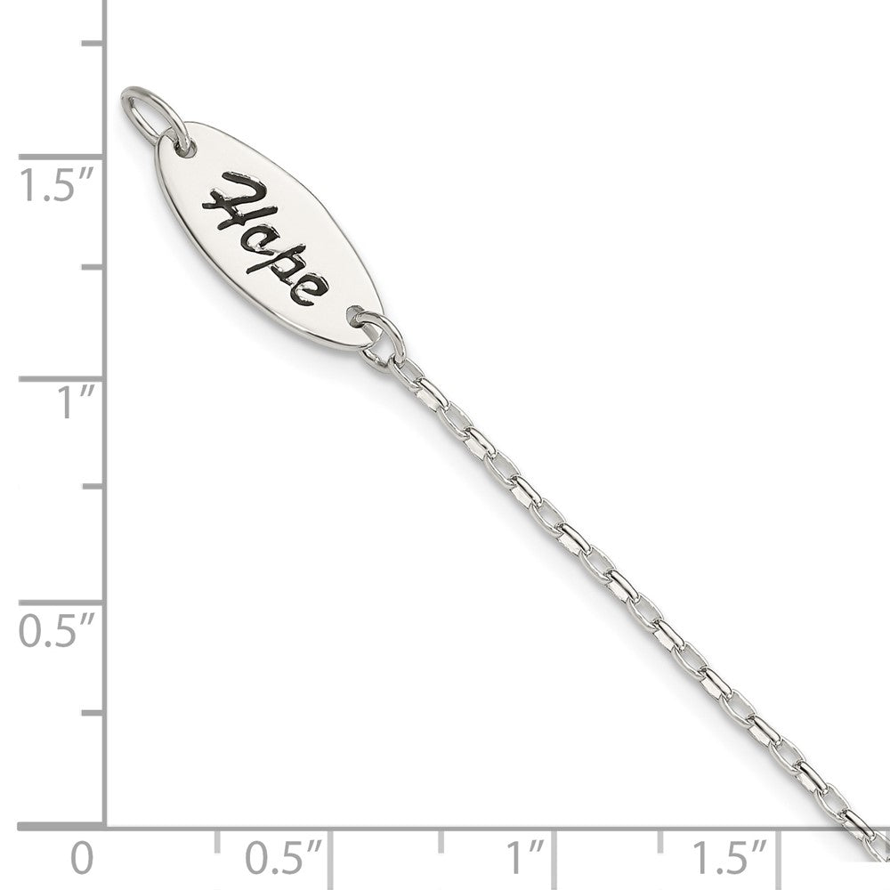 7.5 Zoll Sterlingsilber Poliert Synthetisch Perle Hängend Hoffnung Armband
