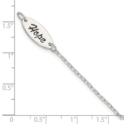 7.5 Zoll Sterlingsilber Poliert Synthetisch Perle Hängend Hoffnung Armband