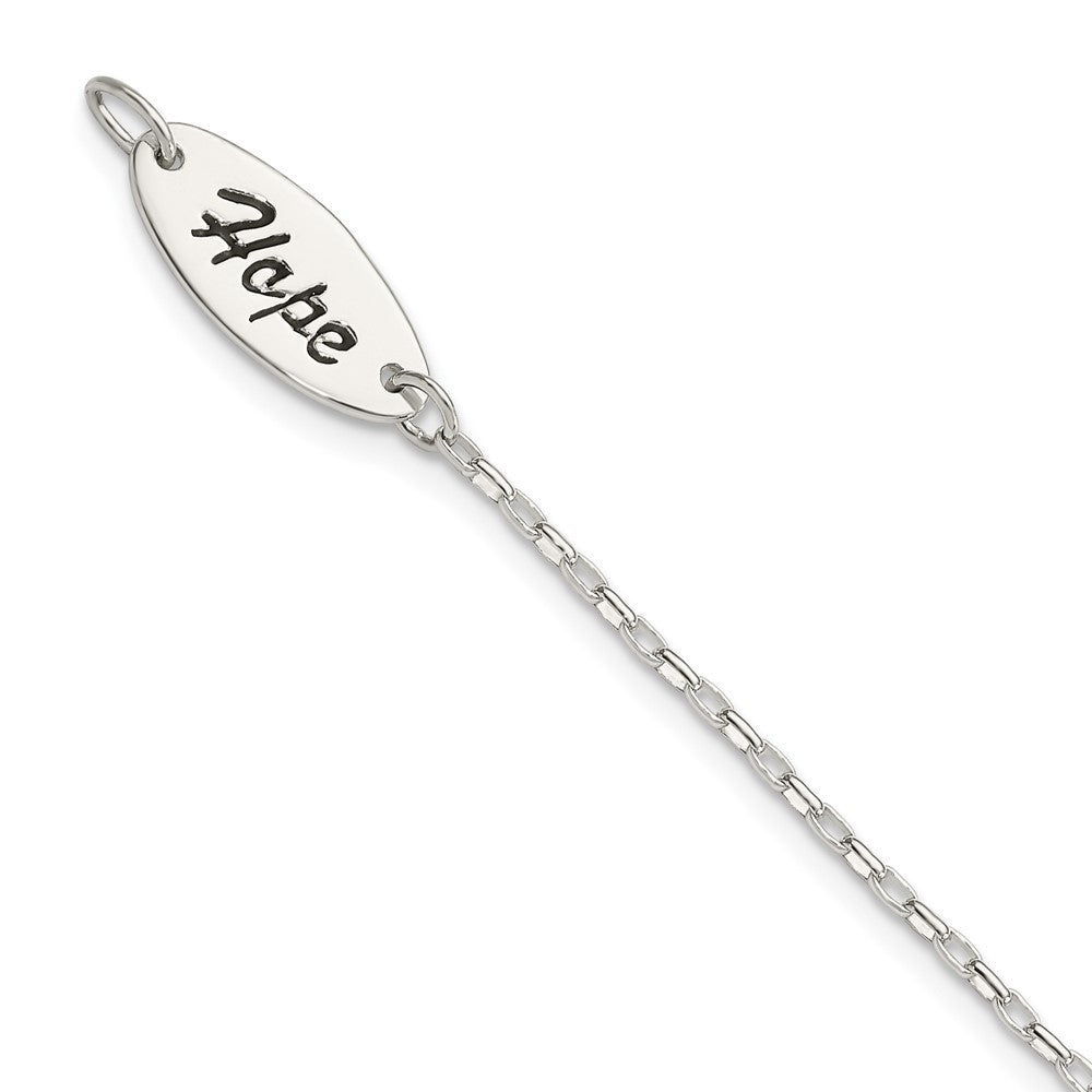 7.5 Zoll Sterlingsilber Poliert Synthetisch Perle Hängend Hoffnung Armband
