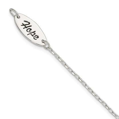 7.5 Zoll Sterlingsilber Poliert Synthetisch Perle Hängend Hoffnung Armband