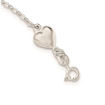 7.5 Zoll Sterlingsilber Poliert Emaille Herz Liebe Armband