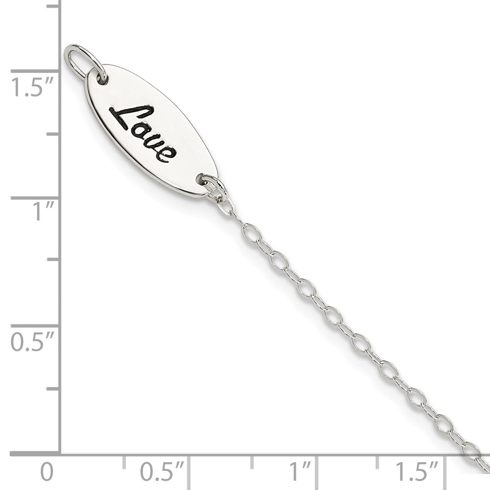 7.5 Zoll Sterlingsilber Poliert Emaille Herz Liebe Armband