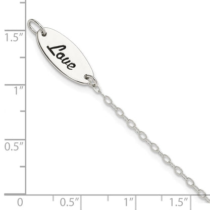 7.5 Zoll Sterlingsilber Poliert Emaille Herz Liebe Armband