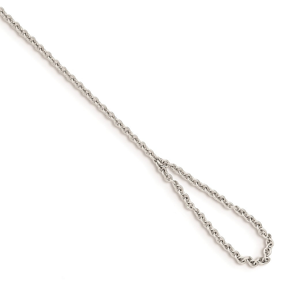 Sterlingsilber Rhodiniert-plat Poliert Zirkonia Vier Blatt Klee Attached Ring/bracelet