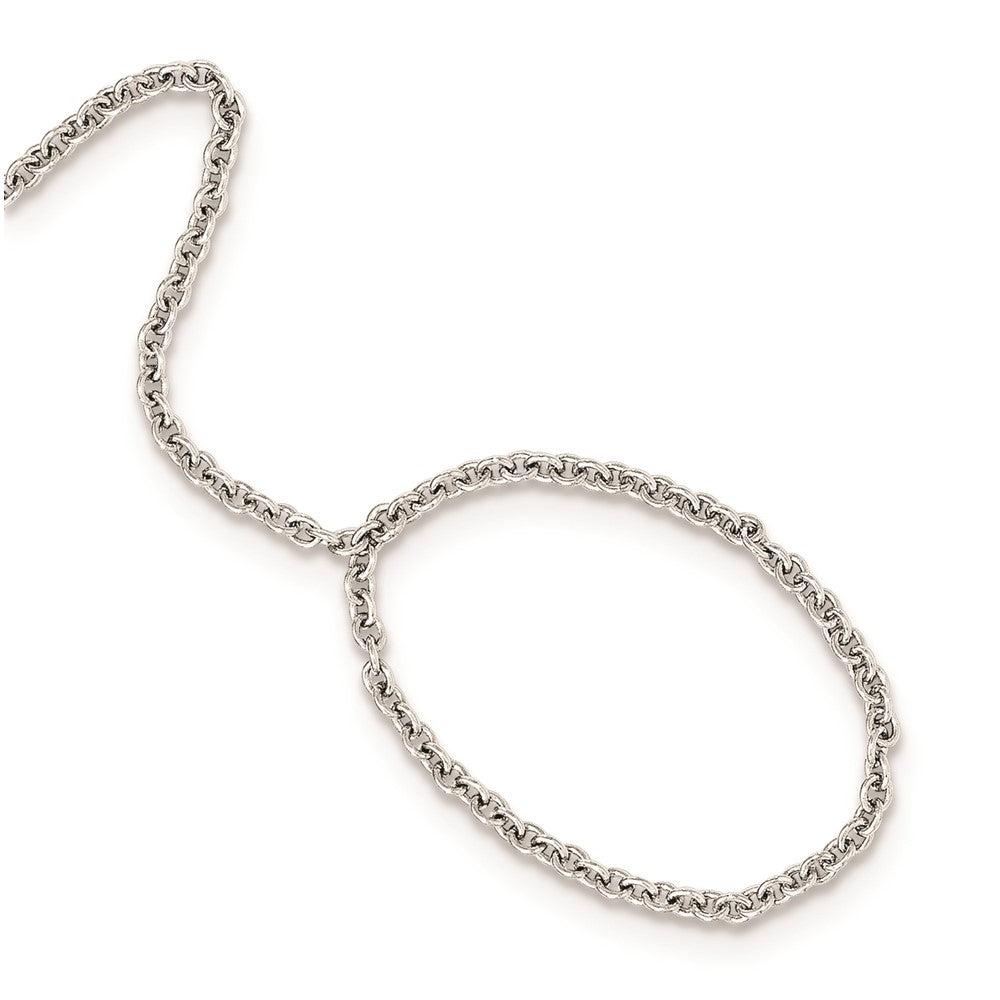 Sterlingsilber Rhodiniert Poliert Zirkonia Kreuz Attached Ring/bracelet