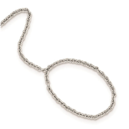 Sterlingsilber Rhodiniert Poliert Zirkonia Kreuz Attached Ring/bracelet