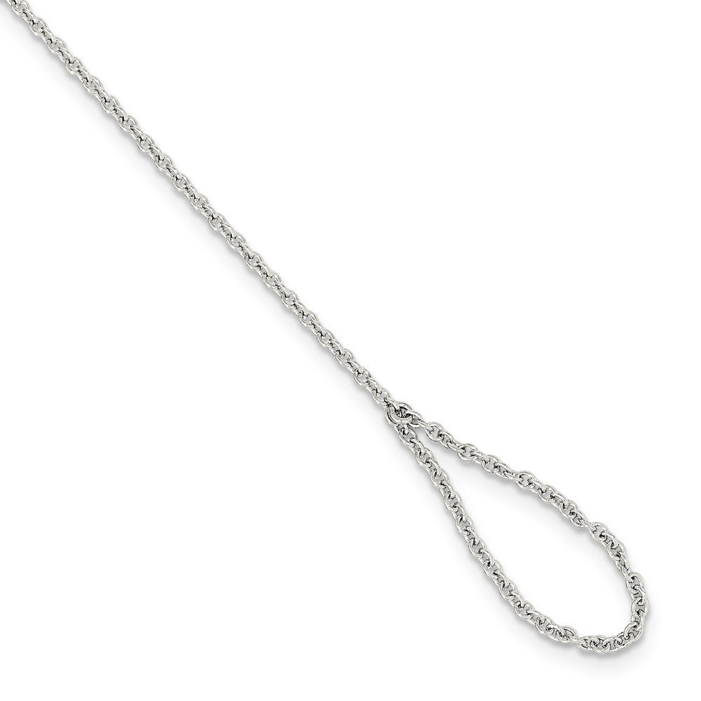 Sterlingsilber Rhodiniert Poliert Kreuz Attached Ring/bracelet