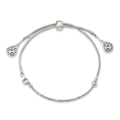 Sterlingsilber Antikisiert Filigran Drops Verstellbar Armband