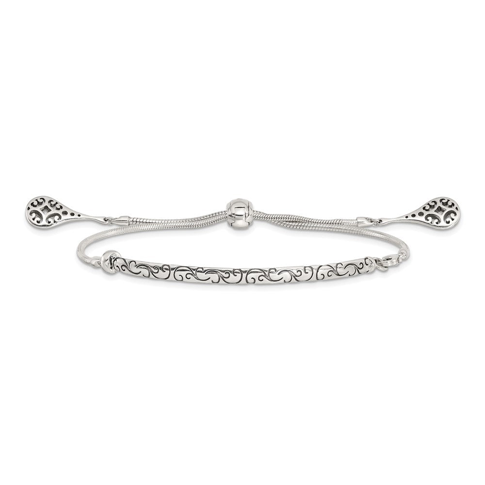 Sterlingsilber Antikisiert Filigran Drops Verstellbar Armband