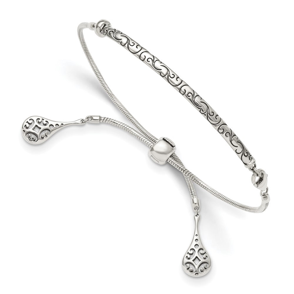 Sterlingsilber Antikisiert Filigran Drops Verstellbar Armband