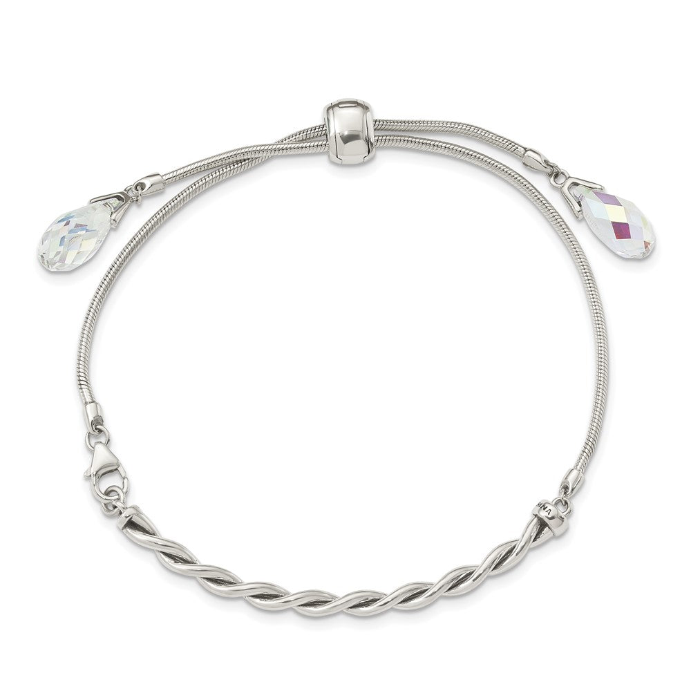 Sterlingsilber Antikisiert Kristall Tassel Verstellbar Armband