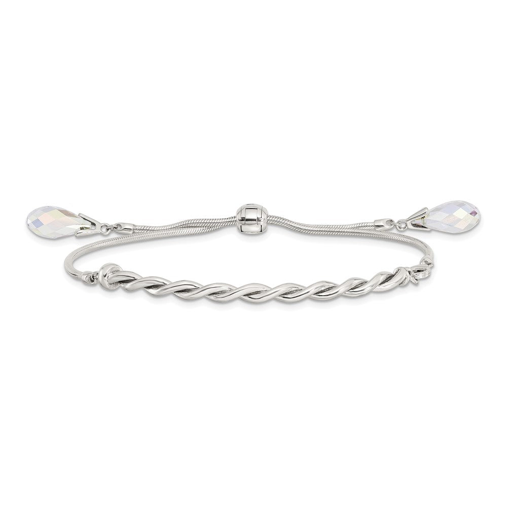 Sterlingsilber Antikisiert Kristall Tassel Verstellbar Armband