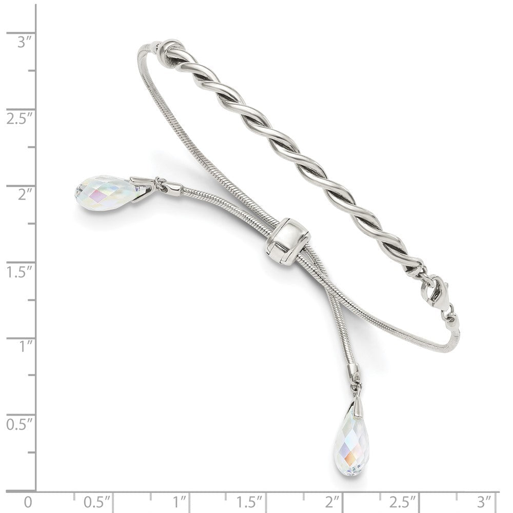 Sterlingsilber Antikisiert Kristall Tassel Verstellbar Armband