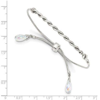 Sterlingsilber Antikisiert Kristall Tassel Verstellbar Armband