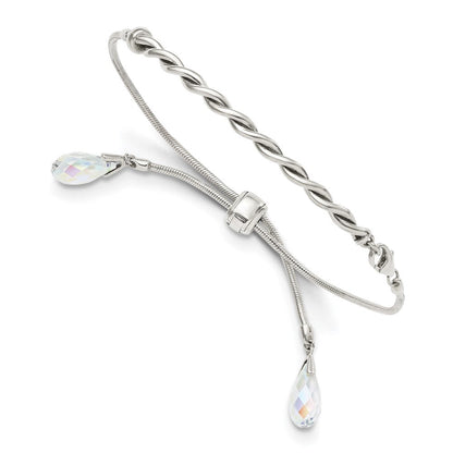 Sterlingsilber Antikisiert Kristall Tassel Verstellbar Armband