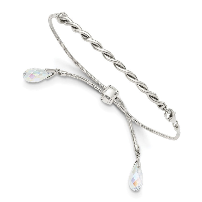 Sterlingsilber Antikisiert Kristall Tassel Verstellbar Armband