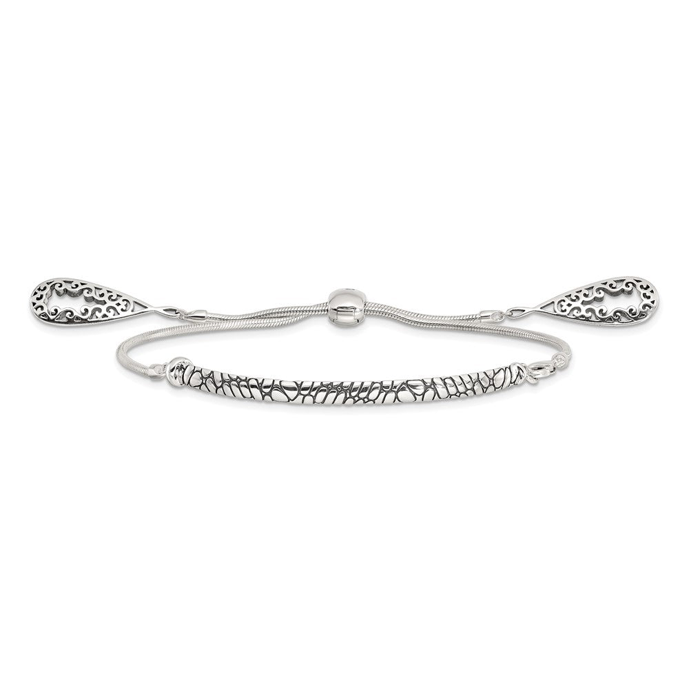 Sterlingsilber Antikisiert Filigran Teardrops Verstellbar Armband