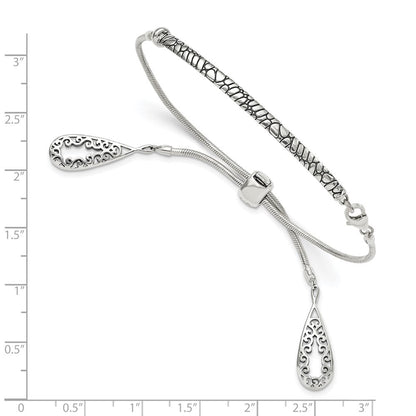 Sterlingsilber Antikisiert Filigran Teardrops Verstellbar Armband