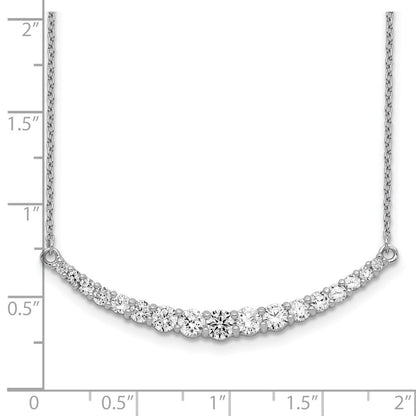 Sterlingsilber Rhodiniert Zirkonia mit 2 Zoll Verlängerung. Stab Halskette