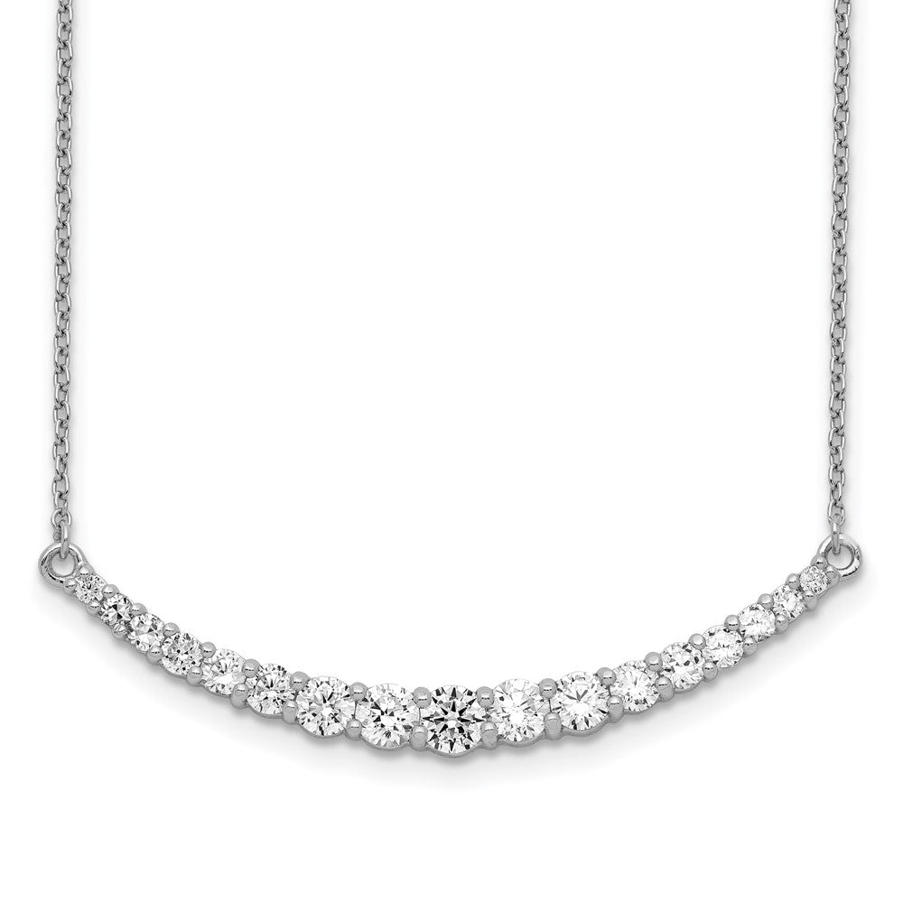 Sterlingsilber Rhodiniert Zirkonia mit 2 Zoll Verlängerung. Stab Halskette
