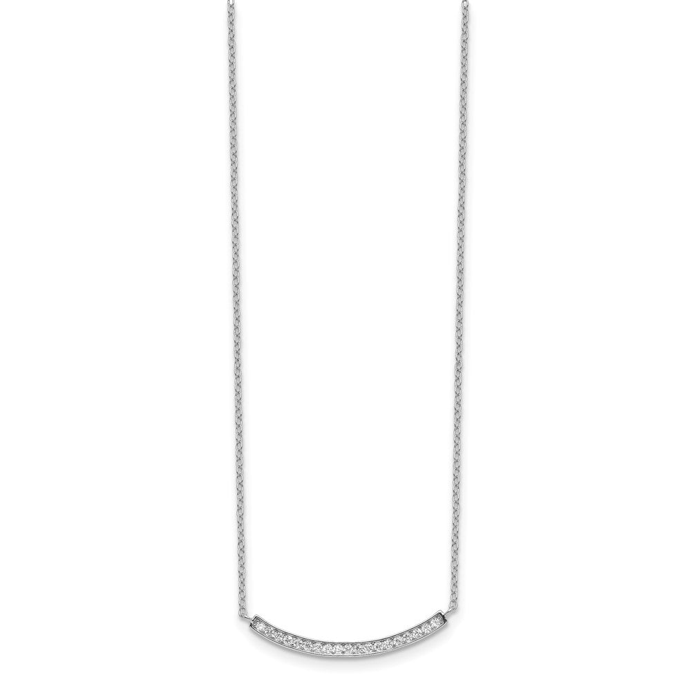 Sterlingsilber Rhodiniert Zirkonia Fantasie Stab Halskette