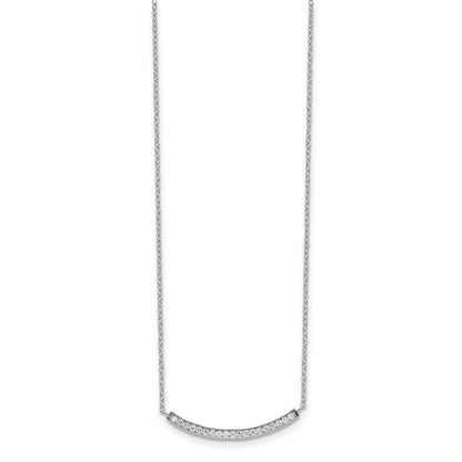 Sterlingsilber Rhodiniert Zirkonia Fantasie Stab Halskette