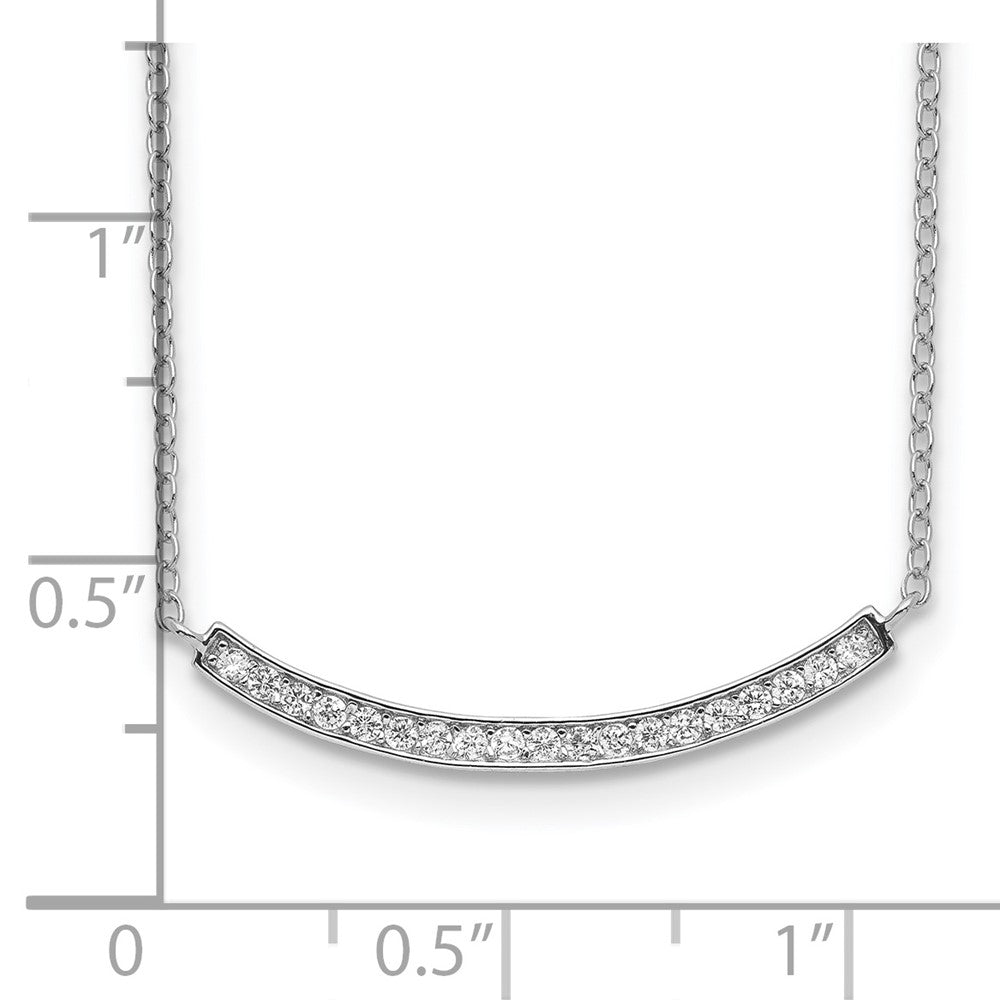 Sterlingsilber Rhodiniert Zirkonia Fantasie Stab Halskette