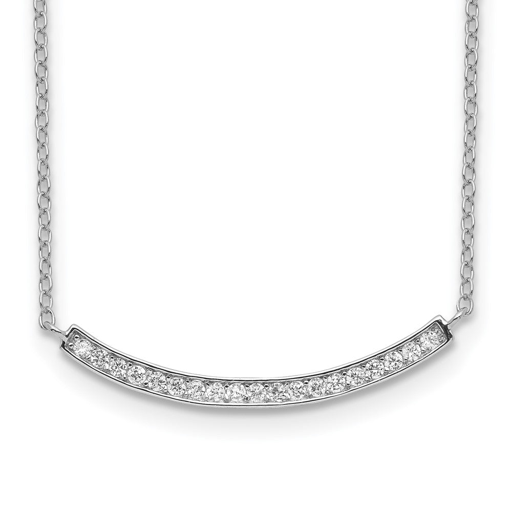 Sterlingsilber Rhodiniert Zirkonia Fantasie Stab Halskette