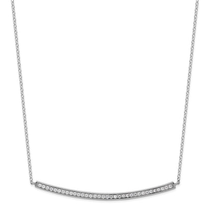 Sterlingsilber Rhodiniert Zirkonia mit 2 Zoll Verlängerung. Stab Halskette